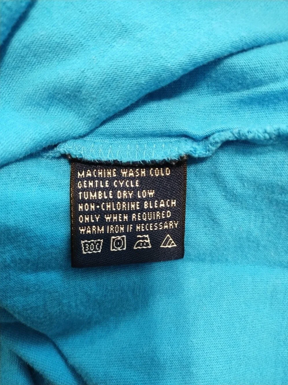 Vintage Ralph Lauren Sport Blue Cotton Tee with Yellow Trim